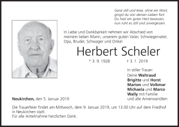 Anzeige von Herbert Scheler von MGO