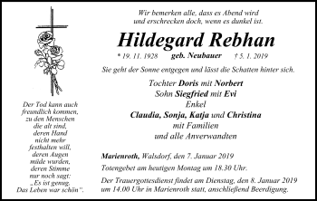 Anzeige von Hildegard Rebhan von MGO