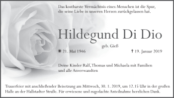 Anzeige von Hildegund Di Dio von MGO