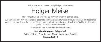 Anzeige von Holger Meisel von MGO