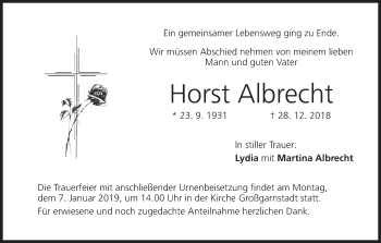 Anzeige von Horst Albrecht von MGO