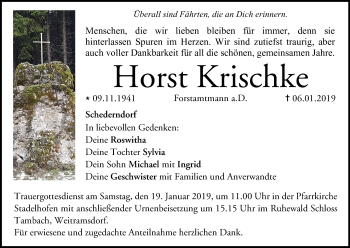 Anzeige von Horst Krischke von MGO