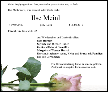 Anzeige von Ilse Meinl von MGO