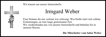 Anzeige von Irmgard Weber von MGO