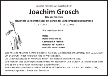 Anzeige von Joachim Grosch von MGO