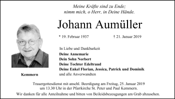 Anzeige von Johann Aumüller von MGO