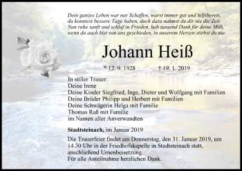Anzeige von Johann Heiß von MGO
