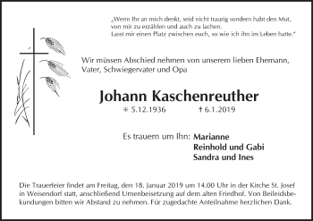 Anzeige von Johann Kaschenreuther von MGO