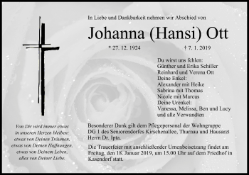 Anzeige von Johanna Ott von MGO