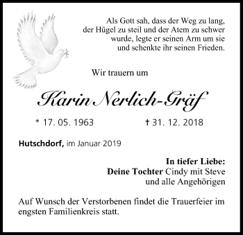 Anzeige von Karin Nerlich-Gräf von MGO