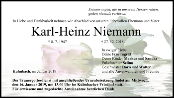 Anzeige von Karl-Heinz Niemann von MGO