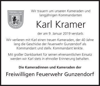 Anzeige von Karl Kramer von MGO