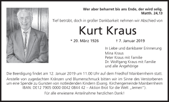 Anzeige von Kurt Kraus von MGO