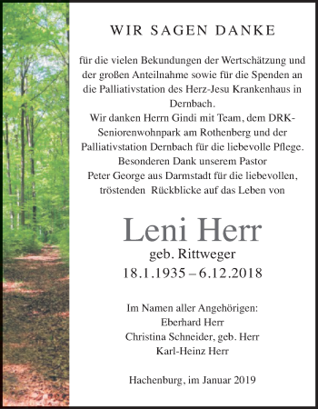 Anzeige von Leni Herr von MGO