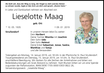 Anzeige von Lieselotte Maag von MGO