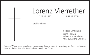 Anzeige von Lorenz Vierrether von MGO