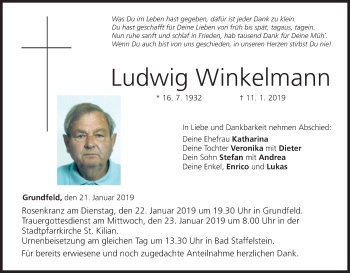Anzeige von Ludwig Winkelmann von MGO