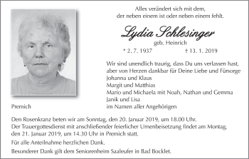 Anzeige von Lydia Schlesinger von MGO