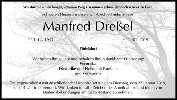 Anzeige von Manfred Dreßel von MGO