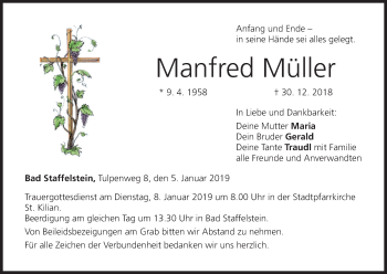 Anzeige von Manfred Müller von MGO
