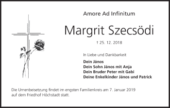 Anzeige von Margrit Szecsödi von MGO