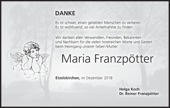 Anzeige von Maria Franzpötter von MGO