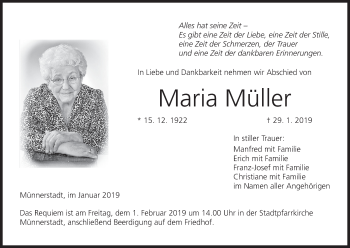 Anzeige von Maria Müller von MGO