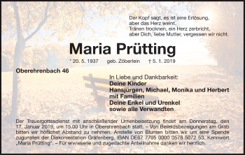 Anzeige von Maria Prütting von MGO
