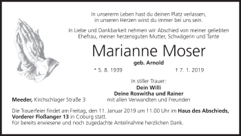 Anzeige von Marianne Moser von MGO