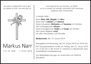 Anzeige von Markus Narr von MGO