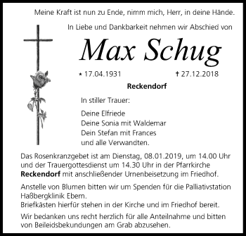 Anzeige von Max Schug von MGO