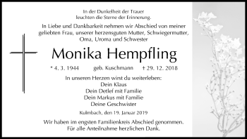 Anzeige von Monika Hempfling von MGO