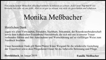 Anzeige von Monika Meßbacher von MGO