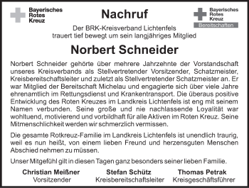 Anzeige von Norbert Schneider von MGO