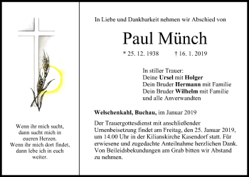 Anzeige von Paul Münch von MGO