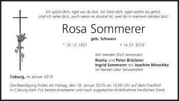 Anzeige von Rosa Sommerer von MGO