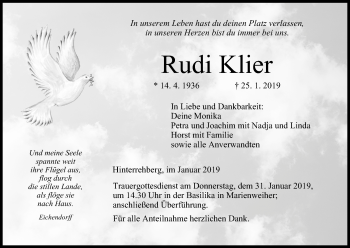 Anzeige von Rudi Klier von MGO