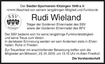 Anzeige von Rudi Wieland von MGO