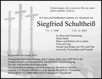 Anzeige von Siegfried Schultheiß von MGO