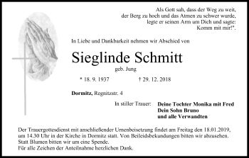 Anzeige von Sieglinde Schmitt von MGO