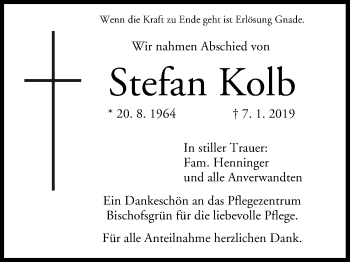 Anzeige von Stefan Kolb von MGO