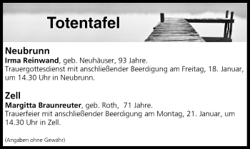 Anzeige von Totentafel vom 18.01.2019 von MGO