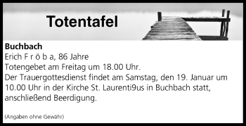 Anzeige von Totentafel vom 18.01.2019 von MGO