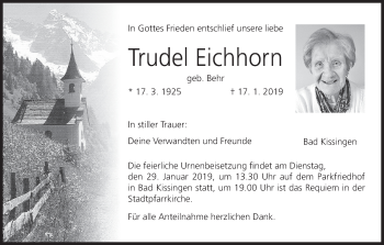 Anzeige von Trudel Eichhorn von MGO