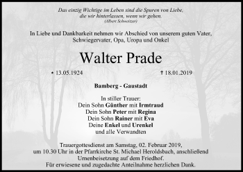 Anzeige von Walter Prade von MGO