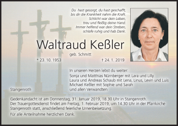 Anzeige von Waltraud Keßler von MGO