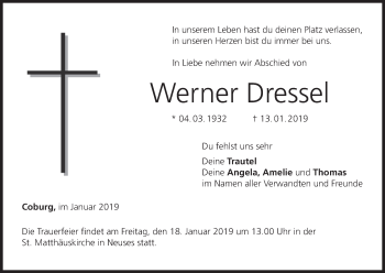 Anzeige von Werner Dressel von MGO