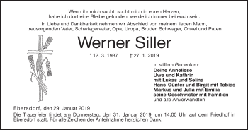 Anzeige von Werner Siller von MGO