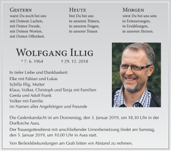Anzeige von Wolfgang Illig von MGO