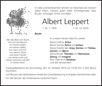 Anzeige von Albert Leppert von MGO